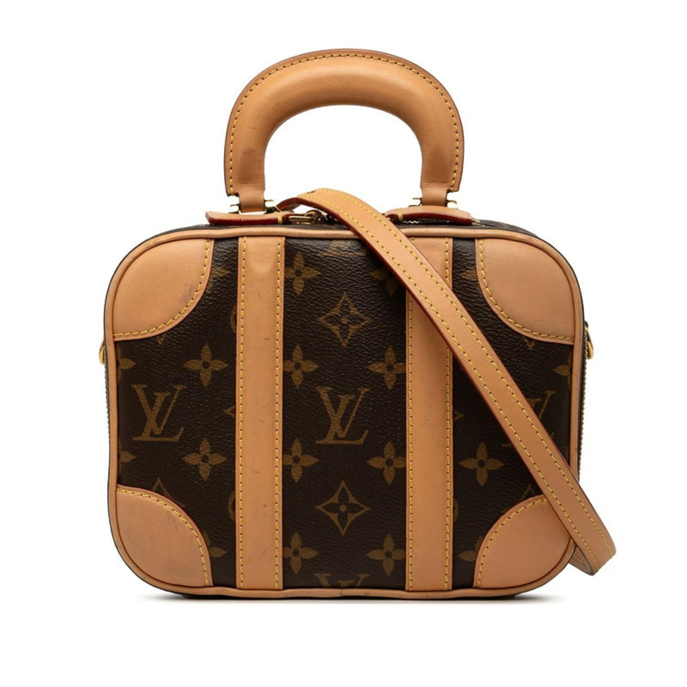 Louis Vuitton Monogram Valisette 2way Shoulder Bag Brown Leather